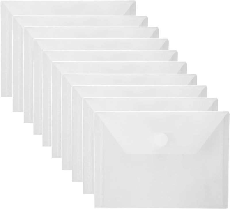 YESSART 4x6 Plastic Envelopes Hook Loop Closure Coupon Receipt Storage Holder 10 Pack (10 Pack) - Image 1